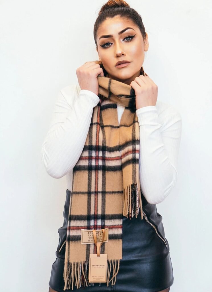 DC Check cashmere scarf 