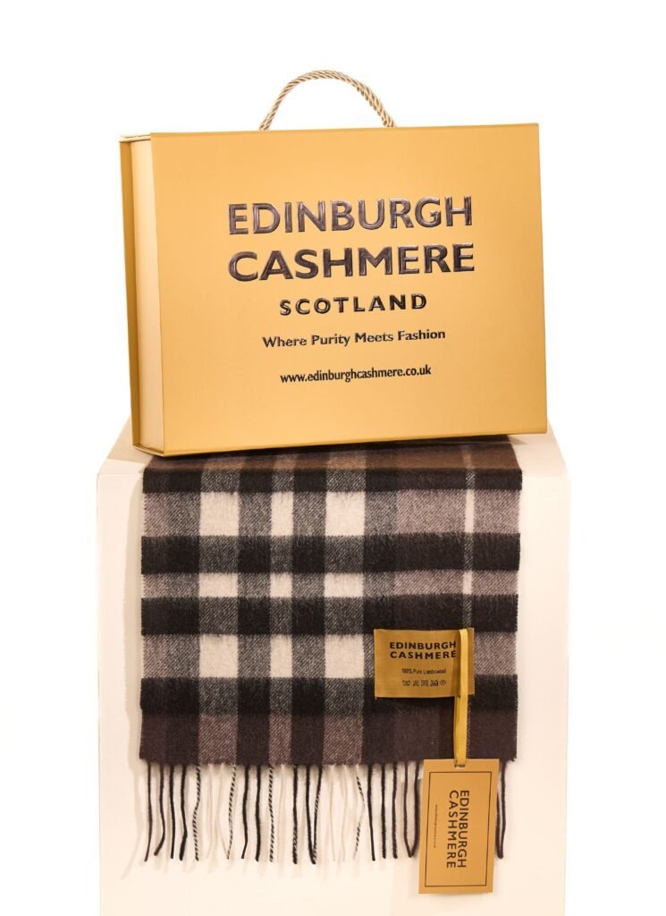 Edinburgh Cashmere’s DC Scott and DC Check Scarves