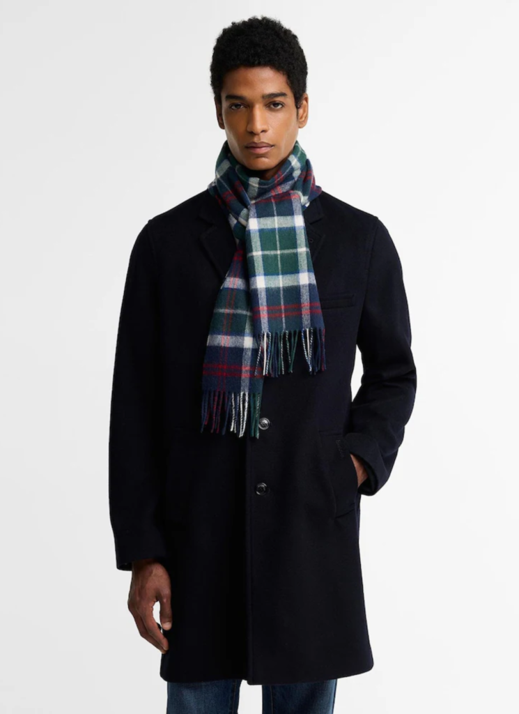Green Wool Cashmere Tartan Scarve