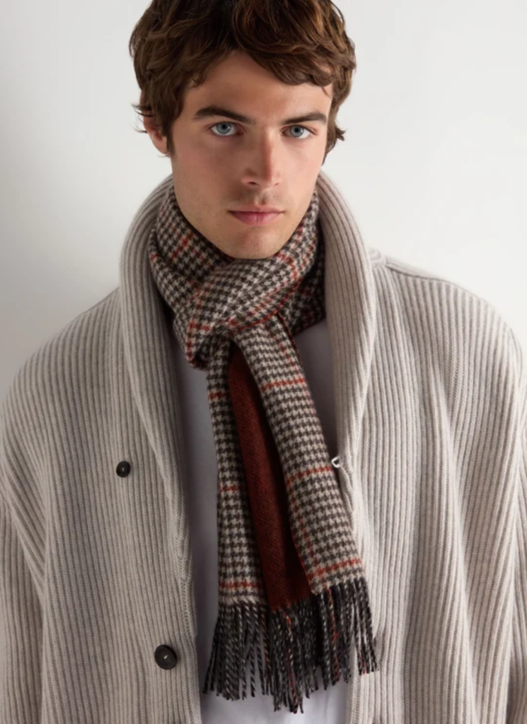 Unisex Cashmere Check Scarf 