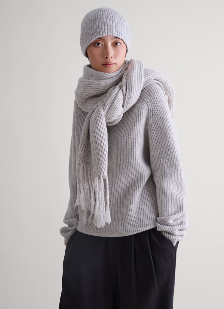 Cashmere Merino Twisted Fringe Wrap 