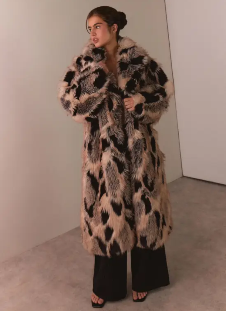 Premium Plush Patchwork Faux Fur Oversized Coat 