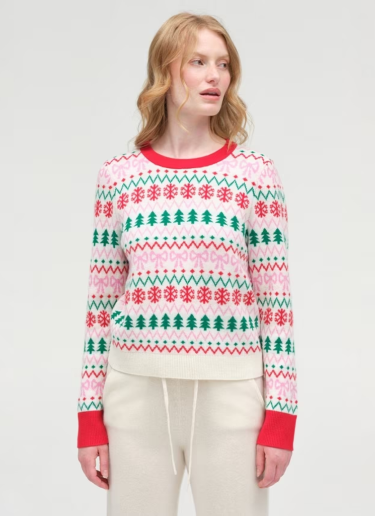Christmas Fair Isle Wool Rich with Cashmere Jumper, Cream