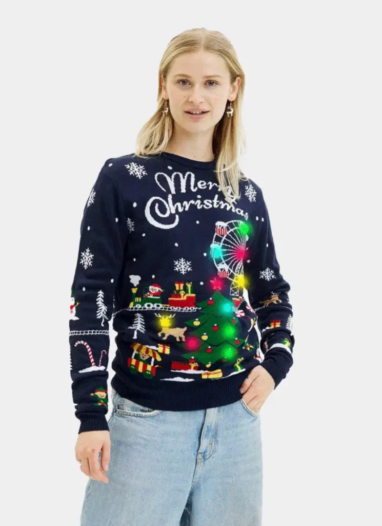 Women's LED light-up Christmas Jumper 'Winter Wonderland'