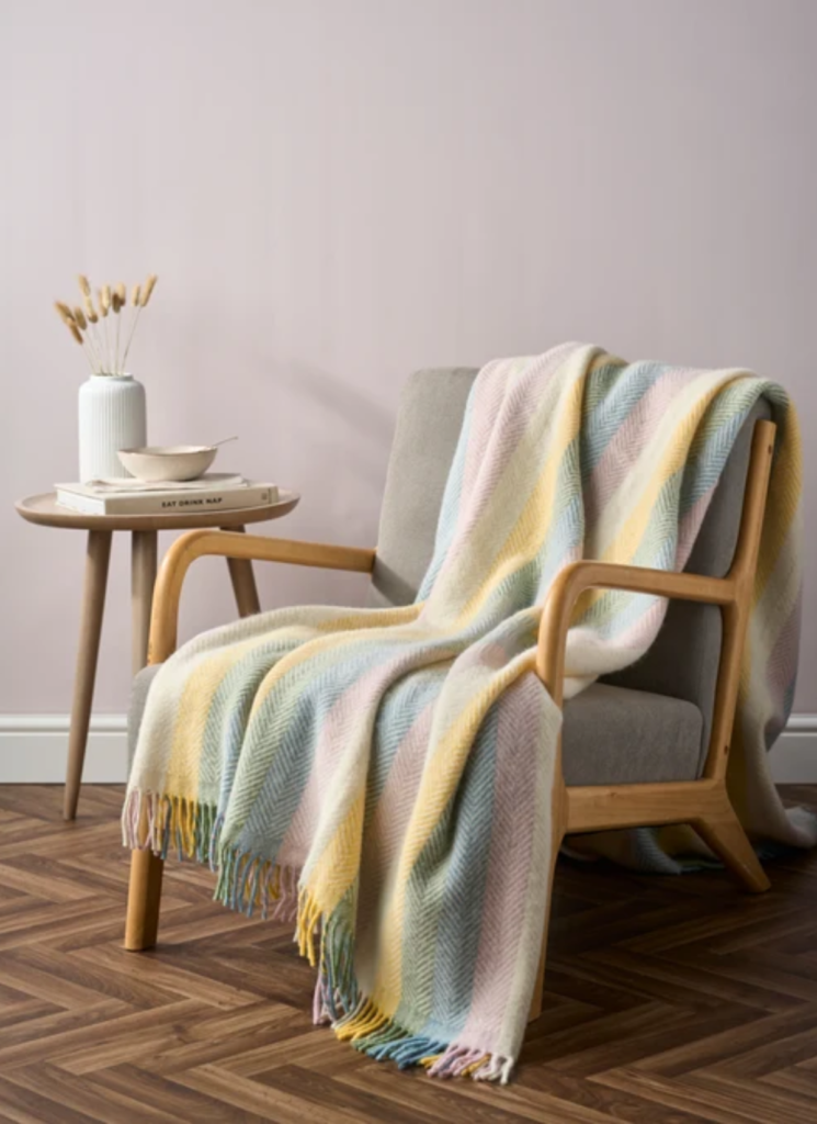 Rainbow Stripe Blanket: Pastel
