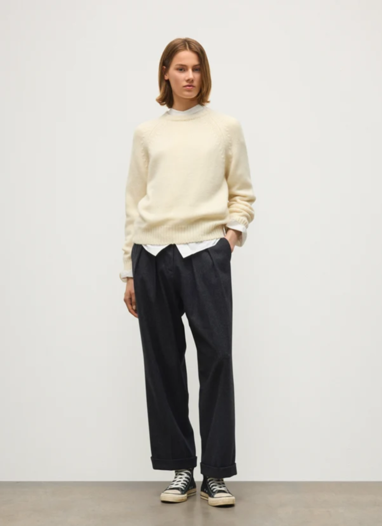 Bay White Marl Cashmere & Cotton Jumper 