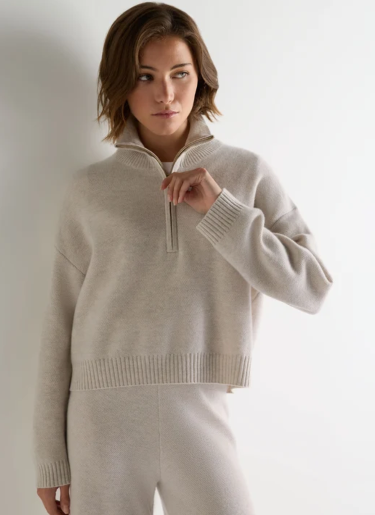 Women's Honeycomb Quarter-Zip Cashmere Jumper 