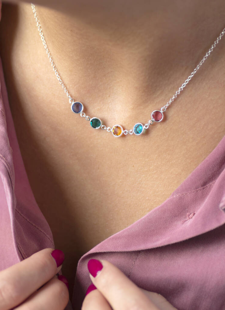 Family Birthstone Link Necklace 