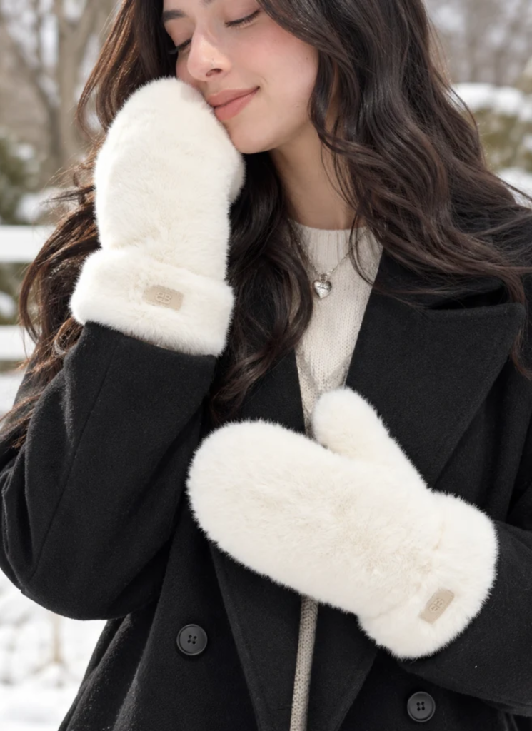Women's Fluffy Plush Mittens | Padded Warm Winter Mittens 